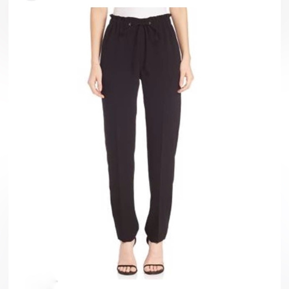 Theory Traplin Admiral Crepe Drawstring Pants in Black Sz 6